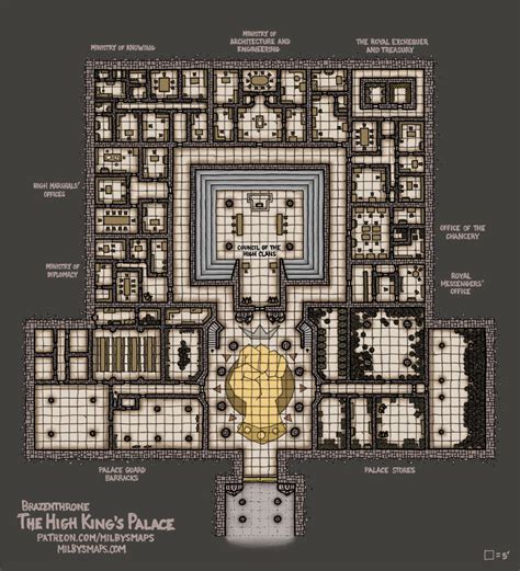 Brazenthrone The High Kings Palace Ground Level Milbys Maps