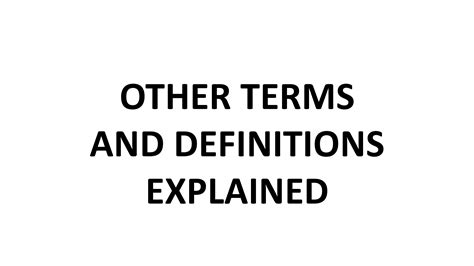 Solution Explanation Of Other Terms And Definitions Studypool