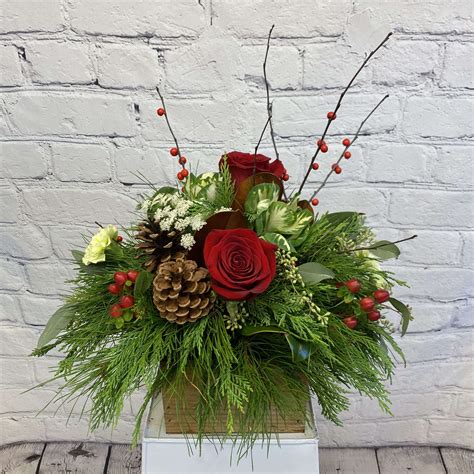 Evans Rustic Holiday Centerpiece In Peabody Ma Evans Flowers