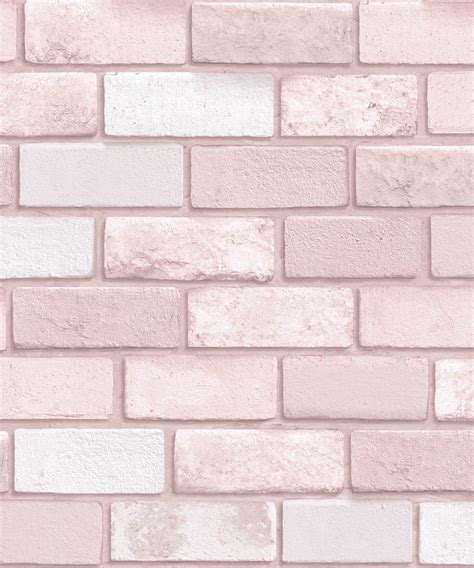 Arthouse Imagine Diamond Brick Vinyl Wallpaper 260005 Pink