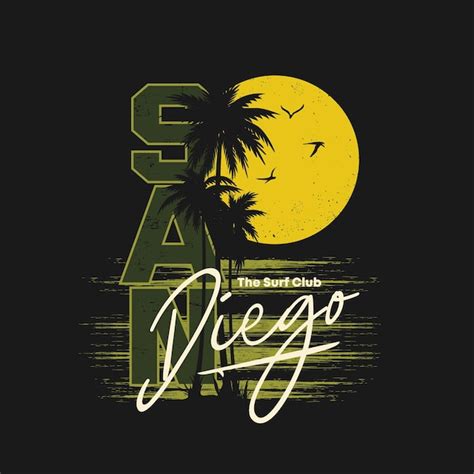 Premium Vector Typography Vector San Diego Beach T Shirt Design