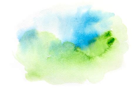 Blue And Green Watercolor Background Stock Image Image Of Creative