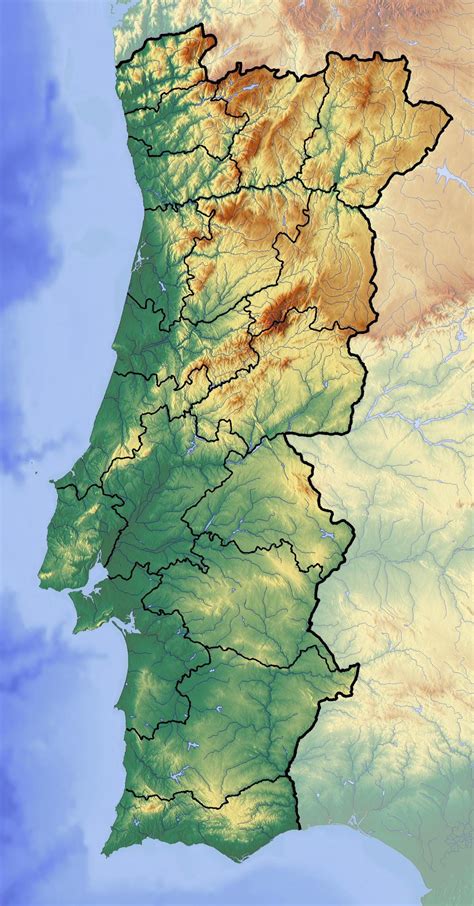 Mapa Geograficzna Portugalii Topografia I Cechy Fizyczne Portugalii