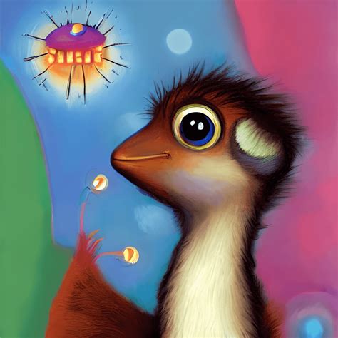 Cute Chunky Cartoon Emu Big Eyes · Creative Fabrica