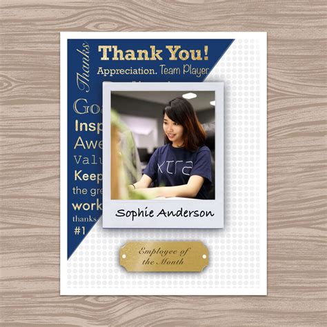 A Thank Card With An Image Of A Woman In Blue And Gold Writing On It