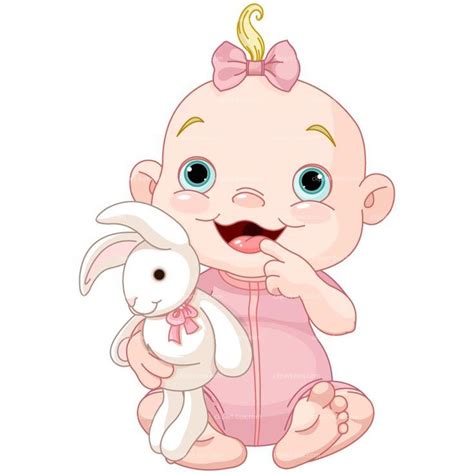 Baby Girl Cartoon Clipart Baby Girl With Rabbit