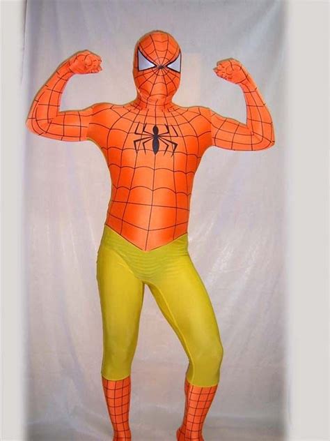 orange and yellow full body spiderman zentai suit spiderman costume spiderman costumes