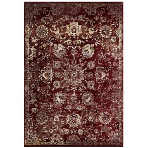 Modway Cynara Distressed Floral Persian Medallion 8x10 Area Rug In