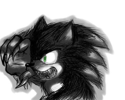 Sonic The Werehog Half Sketch By Shadow Chan15 On Deviantart