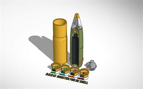 3d Design 75mm Shell He Fuze M48 M57 M20 Booster Tinkercad
