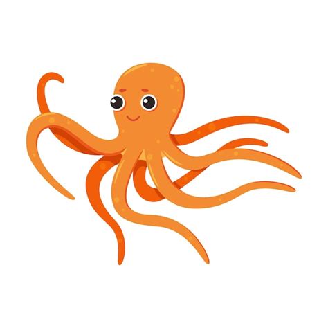Premium Vector Cute Cartoon Octopus Vector Isolated Illustration