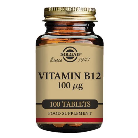 Vitamin B12 100 Mcg Tablets Pack Of 100 Solgar