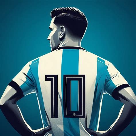 Premium Ai Image Leonel Messi In Argentina Jersey Back View