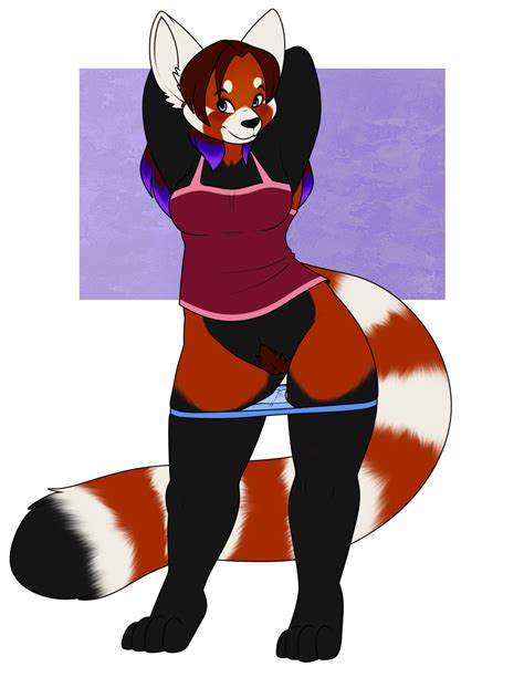 rule 34 ailurid anthro bottomless clothed clothing female hi res mammal os panties pussy red
