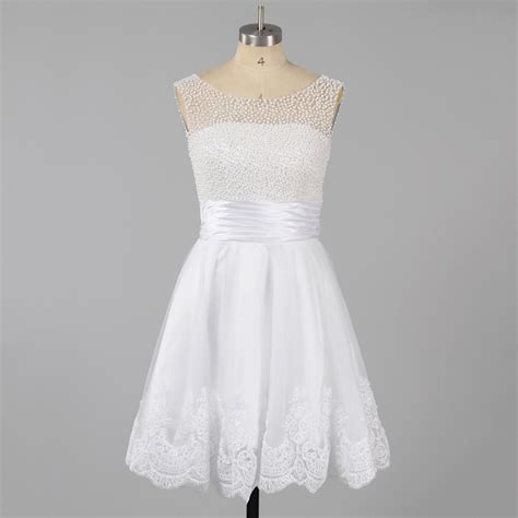Pearl Beaded White Homecoming Dresses Romantic Lace Homecoming Dress