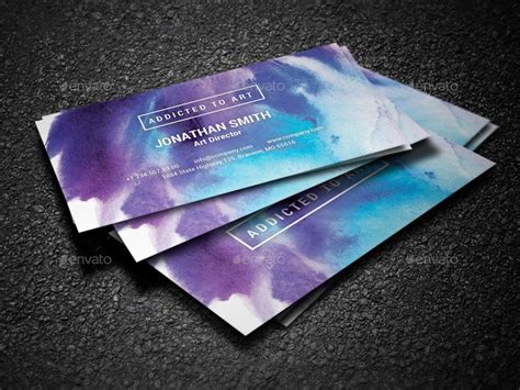 Floral business card template, business card templett, watercolor flowers business card, business card graphic design, custom business card. Simple Watercolor Business Card - 46 | Watercolor business ...