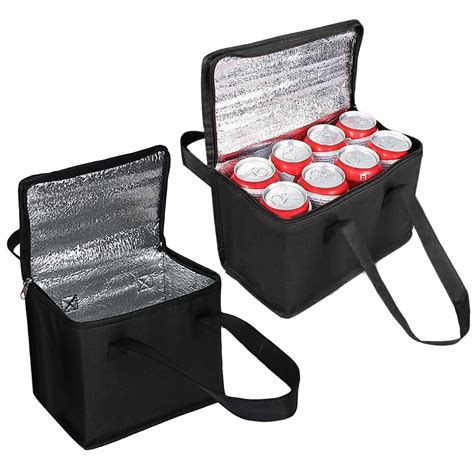 Behogar 2pcs Portable Insulated Picnic Food Cooler Bag Lunch Bento Carrier Pouch For Hiking