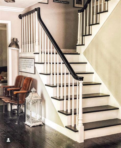 Colonial Staircase With Dark Wood And White Trim Soul And Lane