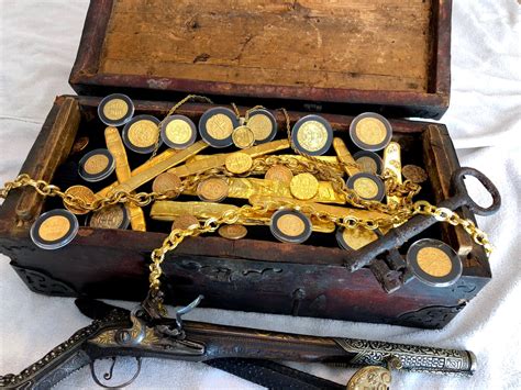 Authentic Treasure Chest Really Held Gold Doubloons Pirate Gold Coins