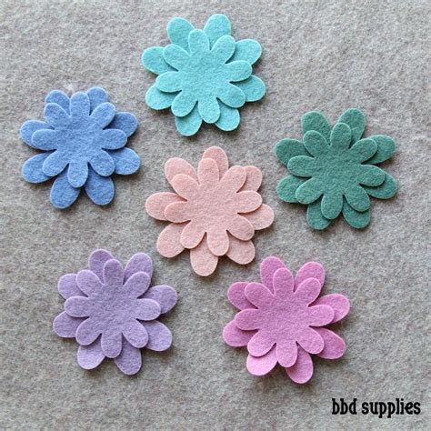 Wool Blend Felt Flowers 12 Mini Daisies Pick A Color Set Etsy