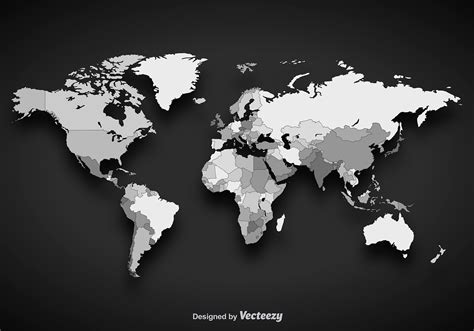 Grayscale Vector Worldmap Download Free Vector Art Stock Graphics