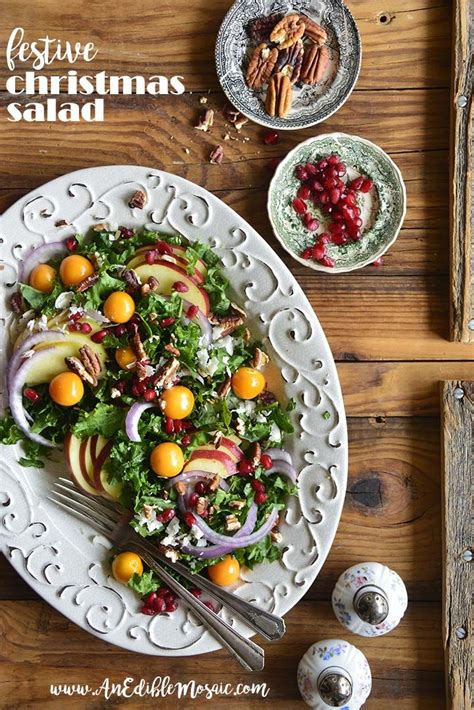 This lemon dijon salad with apples, pomegranate seeds, and hazelnuts is the perfect choice in salads for christmas dinner. Festive Christmas Salad Recipe (All Decked Out in Red and ...