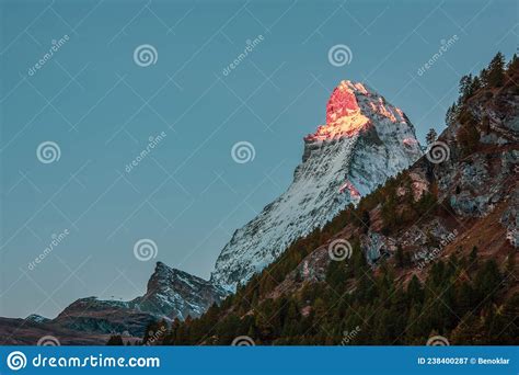 Mountain Glow Matterhorn Peak Illuminated By The Morning Sun Stock