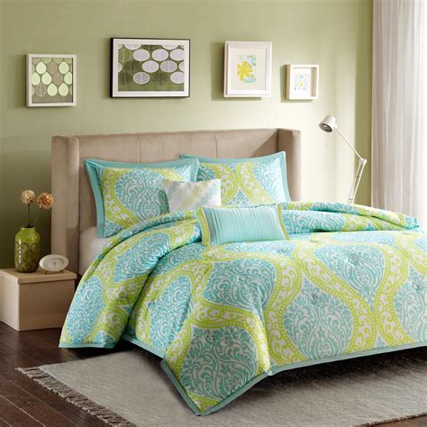colormate  piece senna comforter set paisley damask print