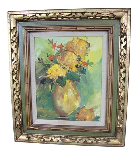 Vintage Impressionist Flowers Still Life Oil on Board ...