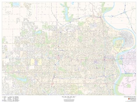 Omaha Nebraska Inner Metro Landscape Map