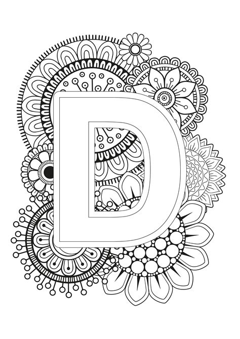 Mindfulness Coloring Page Alphabet Mandala Coloring Pages Doodle