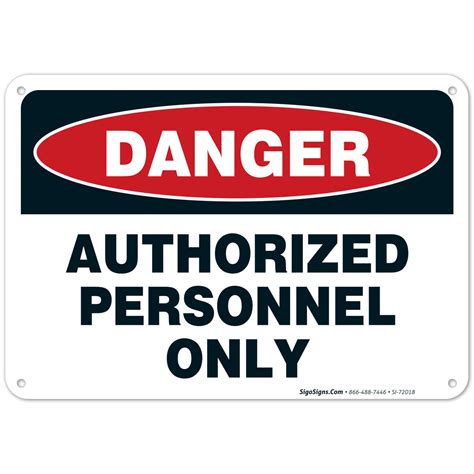 Danger Authorized Personnel Only Sign 10x7 Quality Aluminum Long