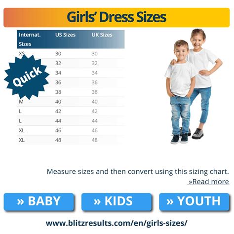 Girls Size Chart Find The Right Clothing Sizes For Girls Princess