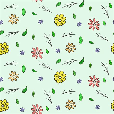 Premium Vector Hand Drawn Colorful Floral Seamless Pattern