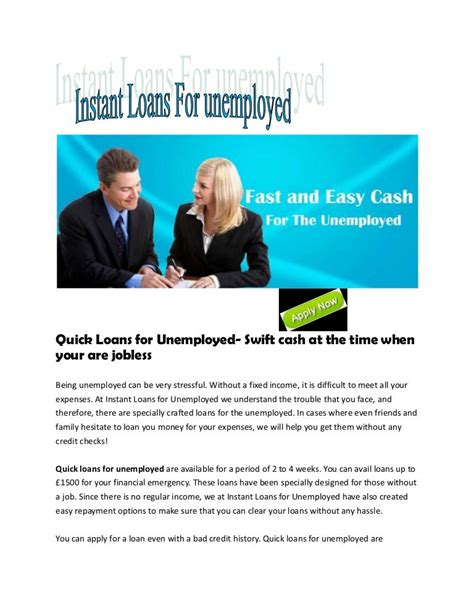 Quick Loans For Unemployed