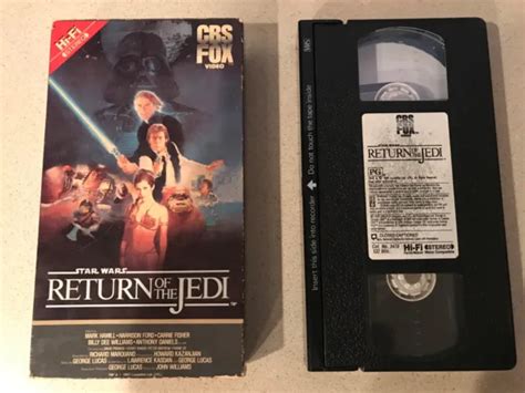 Return Of The Jedi Vhs 1986 Cbs Fox Mark Hamill Harrison Ford 15