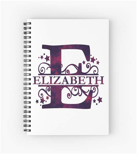 Elizabeth Girls Name And Monogram In Dark Purple Spiral Notebooks By Praisequotes Redbubble