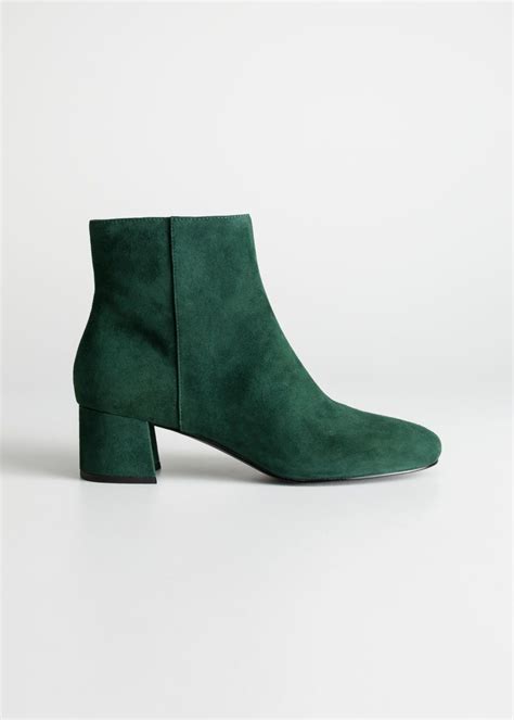 Suede Ankle Boots Emerald Green Ankleboots And Other Stories