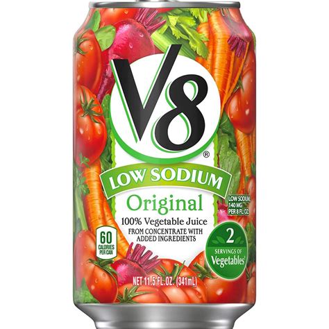 V8 Original 100 Vegetable Juice 115 Fl Oz Can Pack Of 24 Gourmet
