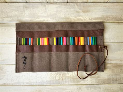 Personalized Pencil Roll Pen Roll Pencil Roll Up Case Pencil Roll