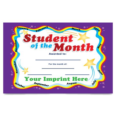 Free Printable Student Of The Month Certificate Templates