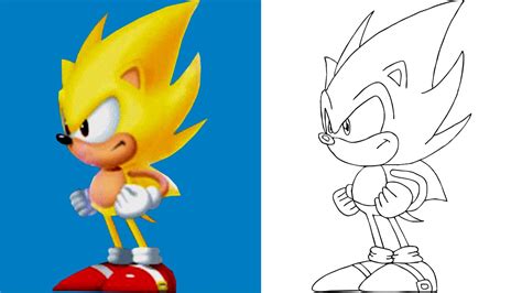 How To Draw Super Sonic The Hedgehog 2020 Youtube