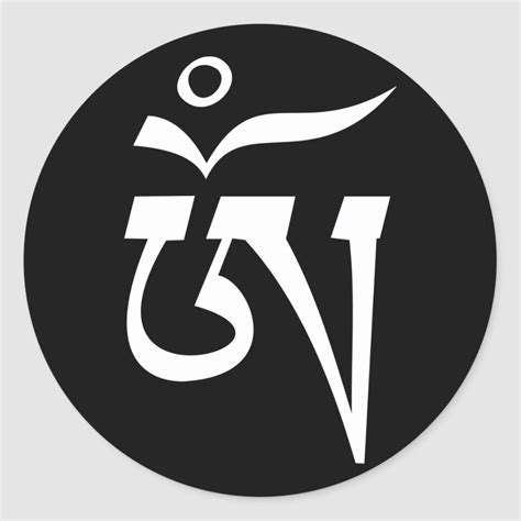 Om Symbol Tibetan Language Writing Script Classic Round Sticker
