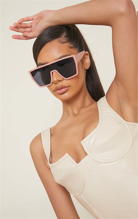 clay matte oversized squareframe sunglasses prettylittlething usa