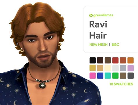 Ravi Hair Greenllamas In 2021 Sims 4 Sims Hair Sims
