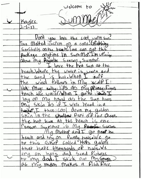 4th Grade Opinion Writing Samples
