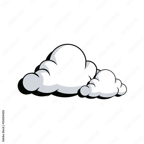 Drawing Fluffy Cloud Shaped Bubble Vector Illustration Stock Vector