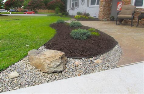 Small Front Yard Landscaping Ideas With Rocks And Mulch Landscape