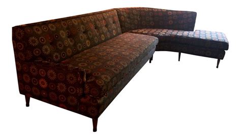 Mid Century Modern Vintage Curved Sectional Sofa Re Upholstered