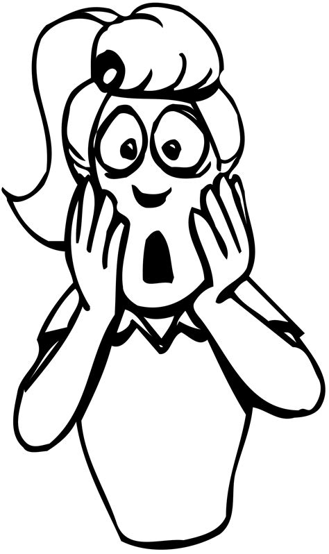 Afraid Face Clipart Black And White Clip Art Library